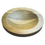 Mezzaluna Chopping Board,Double-sided Acacia Slicing/Serving Charcuterie Board, 8 inch Recessed Round Cutting Board For Efficient Mincing Nuts Veggies n Cheese