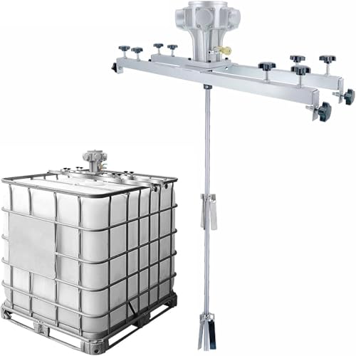 Power Mixer Pneumatic Agitator Clamp-On Drum Agitator Industrial-Grade Pneumatic Shaker Paint Stirring Tool，Tank Pneumatic Paint Mixer, 1HP Air Agitator for 1000L, Folding Propeller, 0–1000R