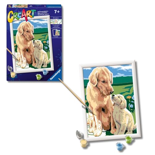 Ravensburger - CreArt Retriever Sul Prato, Kit dipingere bambini 7+ anni