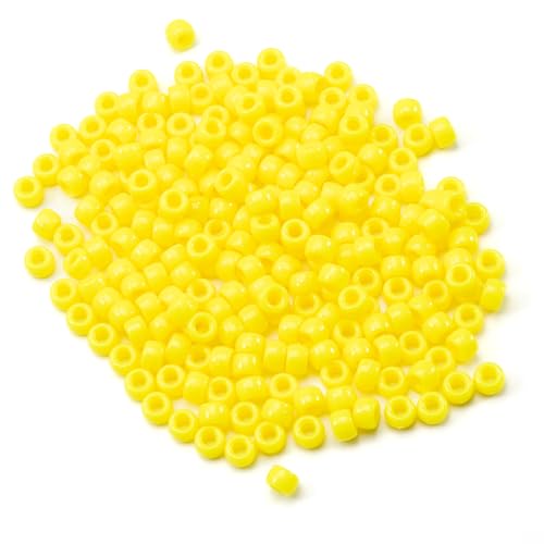 Image of Gxueshan 1000 Pcs Acrylic Pony Beads 6x9mm Bulk for Bracelet Necklace Jewelry Making Earring Hair Braiding Kandi Beads