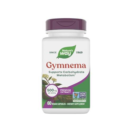 Nature's Way Gymnema Premium Extract, Supports Carbohydrate Metabolism*, 500 mg per Serving, Non-GMO