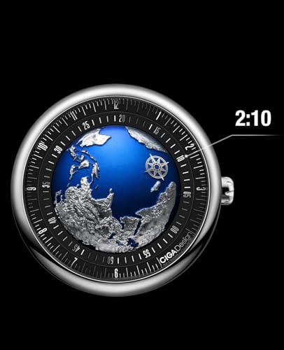 Image of CIGA Design Mechanical Automatic Watch Blue Planet U Series Stainless Steel /Titanium /Ceramics Case Sapphire Crystal Fluororubber /Ceramics Strap Watches Gifts for Men and Women