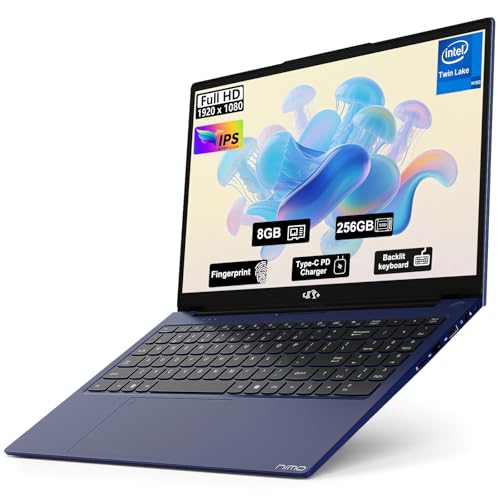 Image of NIMO 2026 Student Laptop, Quad-Core (Beats i3-1115G4), 15.6 inch FHD IPS Computer with 65W PD Fast Charging, Backlit Keyboard, Fingerprint, Wi-Fi 6, 4GB RAM 128GB SSD, for College Study and Business Home
