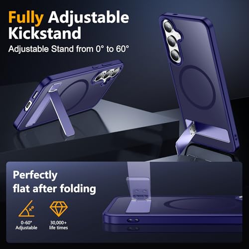 Image of SPIDERCASE Magnetic for Samsung Galaxy S24 Case, [3 Stand Ways][ Military Grade Drop Protection] with Invisible Stand Shockproof Slim Case for S24 6.2 inch,Purple