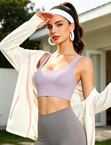 Image of Sports Bras for Women, Light Support Push Up Sport Bra Workout Built in Bra Scoop Neck U Back Yoga Sports Bra