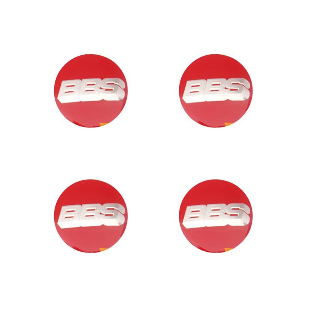 Autocollants Aluminium Pour Jantes BBS 65mm - Lot De 4 Pièces - Design Personnalisé - Résistant Aux Intempéries - Facile à Coller