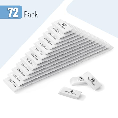 Image of Mr. Pen- White Pencil Eraser, 72 Pack | Large Latex Free Block Erasers Bulk for School, Office, Art Sketching, Homework, Exams, Clean Smudge-Free Correction
