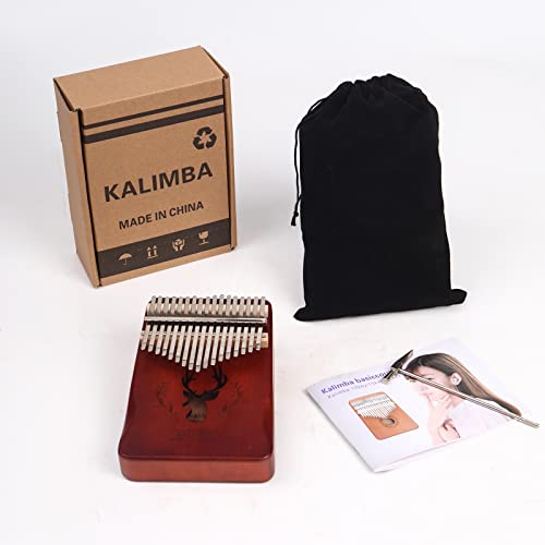 Pokhdye 2022 New 17 Tone Thumb Harp Beginner Kalimba Portable Finger Harp Vintage Color (Fds2) #TOP6