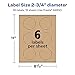 Avery Kraft Brown Round Labels, Sure Feed Technology, 2.75