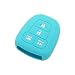 SEGADEN Silicone Cover Protector Case Skin Jacket fit for TOYOTA 4 Button Remote Key Fob CV2407 Light Blue