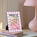 eletecpro 4x6 Sparkling Jewel Picture Frame with Pink Acrylic and Real Glass Adorned, Kids Room Decor Cute Style for Wall Mounting and Tabletop