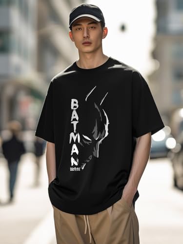 Image of LEOTUDE Men's Half Sleeve Round Neck Cottonblend Graphic Print Oversized Tshirt for Man