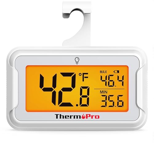 Image of LABART THERMOPRO TP110 Refrigerator Thermometer with Large Backlit LCD Display, Waterproof, 1 Pack with Max /Min Recording for Home, Office, School, Outdoor, Camping, Hiking, Hunting, Fishing