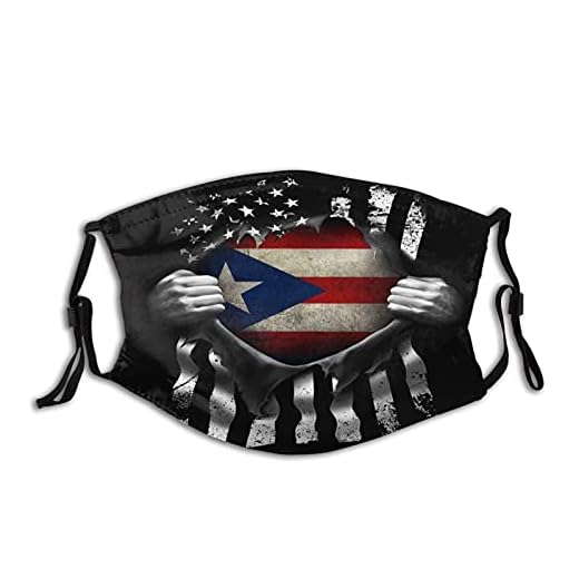Puerto Ricos amerikanska flaggan USA Puerto Rico flaggor ansikte M-A-S-K tvättbar bandana för vuxna män kvinnor
