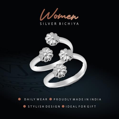 Image of 925 Sterling Silver Peacock Design Toe Ring for Women and Girls | Polish Adjustable Toe Bichiya | Adjustable