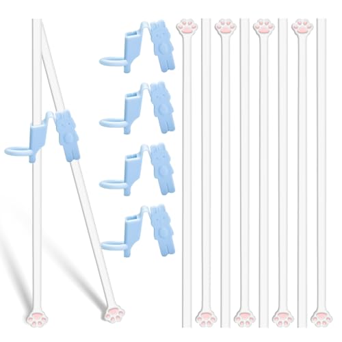 4 Pares Palillos Chinos de Pata Gato Con 4 Ayudas para Cat Paw Chopsticks,Palillos Chinos para Niños para Que Los Principiantes a Usar, para Restaurantes Caseros y Regalos para Amantes de Gatos