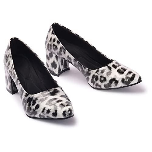 Image of Ladies Hub Women's Stylish Pump Block Heels and Pointed Toe Ballerina Shoes for Party and Formal Occasions
