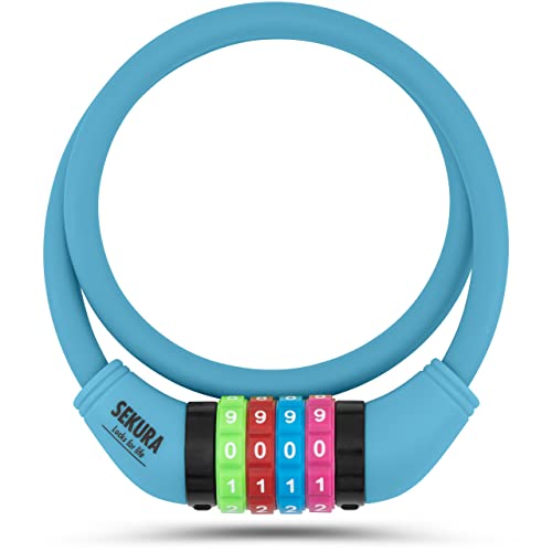 Büchel Fahrradschloss Kinder I Farbenfroh und ohne Schlüssel I Zahlenschloss fahrrad, fahrrad zubehör kinder, kinder fahrrads