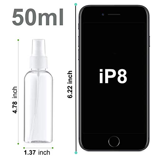 3 Stück 50ml Sprühflasche Transparente Leer Feinen Nebel Sprühflasche Reise Zerstäuber Klein Plastik Nebel parfümzerstäuber Sprayflasche für Wasser Alkohol