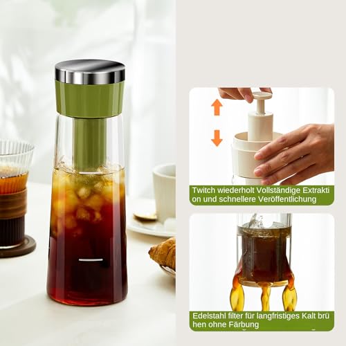 Infuseur à café Cold Brew avec carafe multifonction et large bec - 3