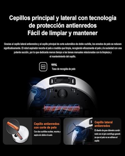 XIAOMI Robot Vacuum 5 Pro - Robot Aspirador y Fregasuelos Inteligente, 20 000 Pa,Videollamada Unidireccional en Alta Definición,Radar Inteligente,Limpieza Profunda de Polvo, Pelo y Migas - imagen 3