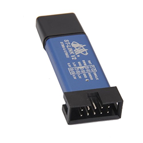 Image of Robocraze St-Link V2 Programming Unit Mini Metal Shell STM8 STM32 Emulator | Debugger & Programmer for ARM MCU | Easy Installation | Portable Design | High Quality for Dev Boards