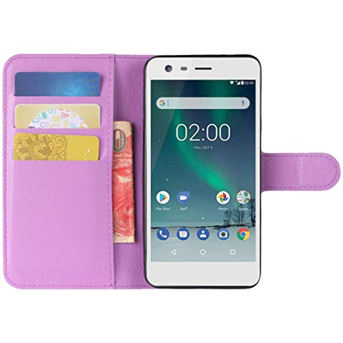 HualuBro Funda Samsung Galaxy S5 / S5 Neo, Carcasa de Protectora Cuero PU Billetera Cartera Plegable Funda [Ranuras de Tarjeta] Flip Leahter Case Cover para Samsung Galaxy S5 / S5 Neo (Morado)