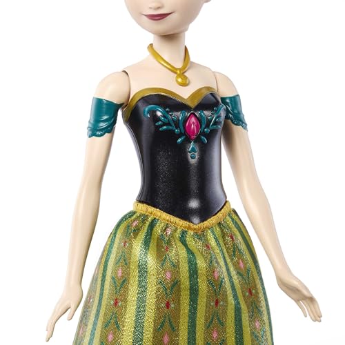 Disney La Reine des Neiges Poupée Anna Chantante, Tenue Du Film Inclue, Version Instrumentale, À Collectionner, Jouet pour Enfant de 3 ans et Plus, HMG47