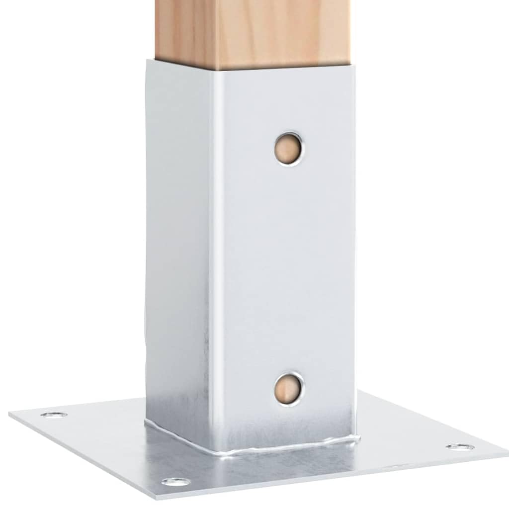 Soporte para postes cuadrado 71 x 71 mm, 12 unidades, acero galvanizado | Galvanizado en caliente, resistente a la corrosión, para hormigón y madera, escalera valla glorieta