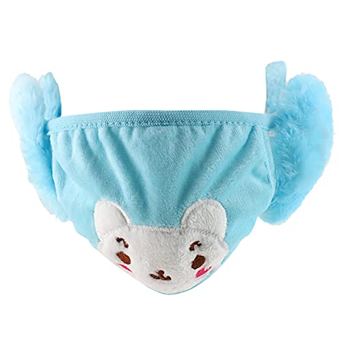 Image of Trendy Apparel Shop Kids Winter Animal Face Cartoon Bear Mask & Earmuffs