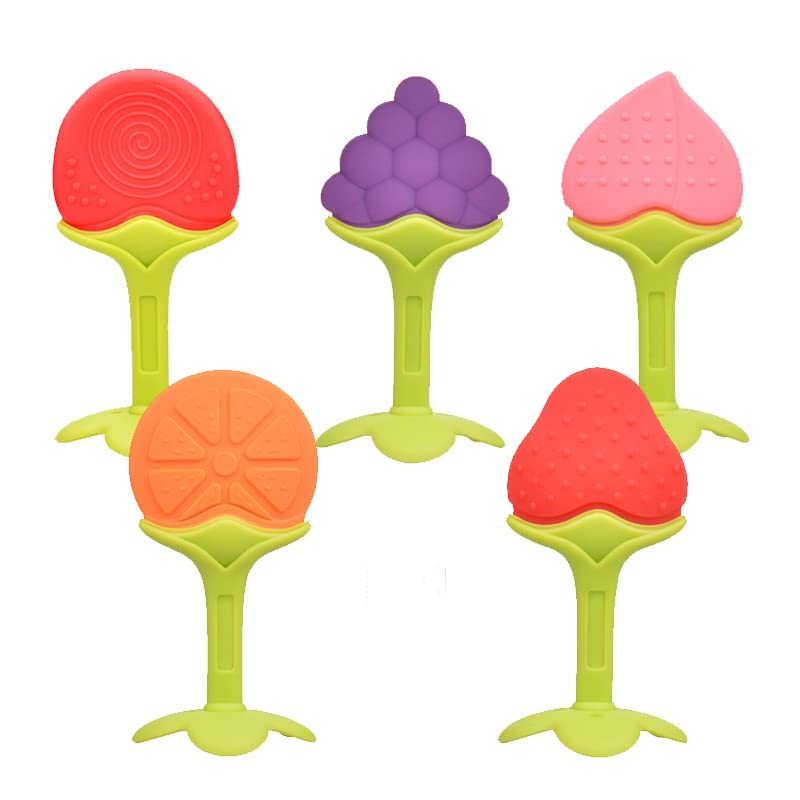 Mini Baby � Fruit Shape Silicone Teether for Baby Soft Sensory Natural Silicone Teether (Multicolor) (Pack-1)-image-44