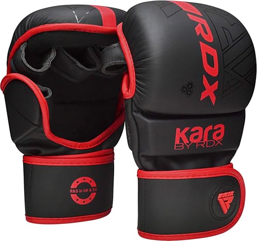 RDX Guanti MMA per Arti Marziali Grappling Allenamento, Maya Hide Cuoio KARA Sparring Guantoni per...