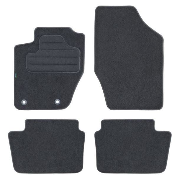 Jeu de 4 Tapis sur Mesure Moquette Noire Compatible avec Peugeot 307 - Feu Vert
