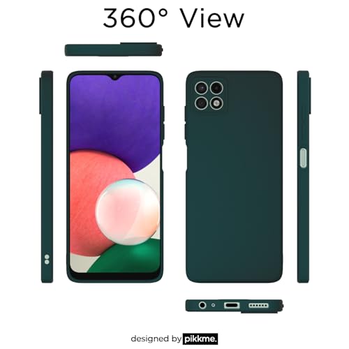 Image of Outlouders Back Cover for Samsung Galaxy A22 5G / F42 5G | Camera Protection | Durable Soft Matte Silicone Bumper Case (Green)
