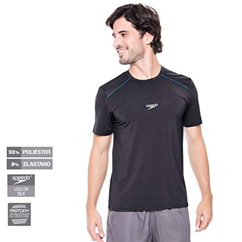 Speedo Flat, Camiseta De Manga Curta Feminino, Preto (Black), M