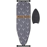 veiox Ironing Board Full Size, Metal Construction Iron Board with Extra Thick Heavy Duty Padded Cover, Stable Structure, Anti-Skid Feet (47x16)