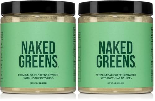 Image of NAKED Super Greens Powder Organic Greens Supplement - Only 10 Premium Ingredients - Vegan, Non-GMO, Prebiotic and Probiotic - 35 Servings (Pack of 2)