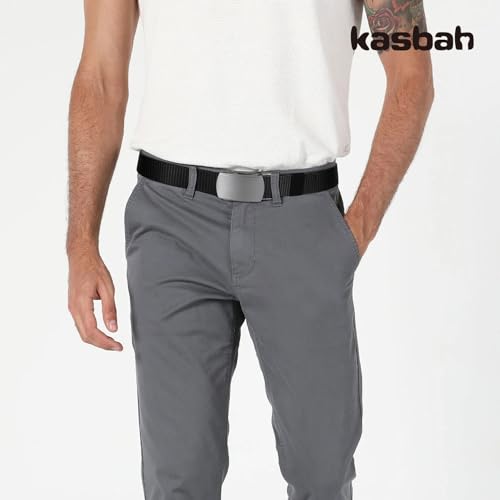 KASBAH Men's Reversible Belt Ratchet Nylon Belt for Men Casual Web Golf Belt for Jeans Pants Work4