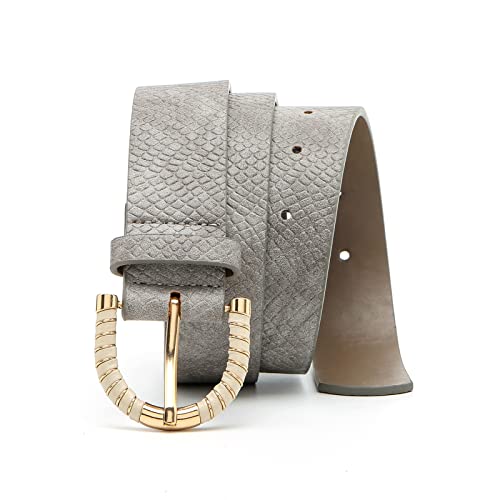 Women's Fashion Leather Belt For Jeans Pants Snake Print Buckle Belt4