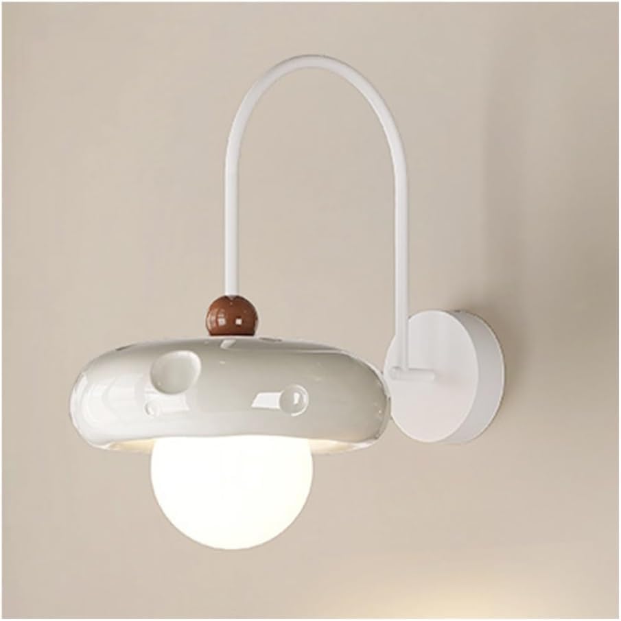 Style nordique creme applique murale luminaire design milieu siecle blanc globe pour salle a manger