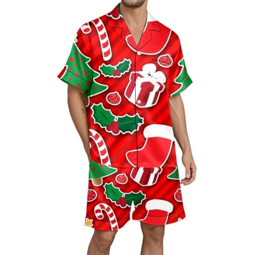 Pyjama homme court imprimé Halloween ensemble de nuit confortable