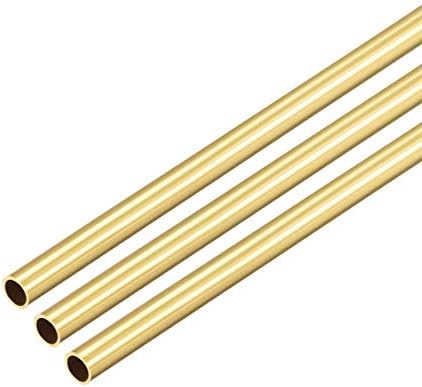 sourcing map Brass Round Tube, 300mm Length 7mm OD 0.5mm Wall Thickness, Seamless Straight Pipe Tubing 3 Pcs