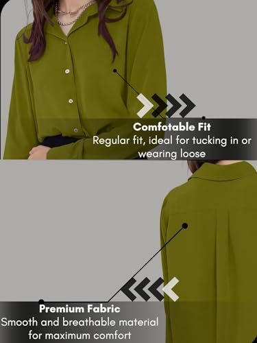 Image of GRECIILOOKS Women's Oversized Fit Rayon Crop Top Shirt | Comfortable Rich Korean Button Down | Workwear Top for Office & Casual Outfit