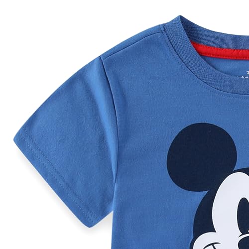 Image of Disney Mickey Mouse Boys Short Sleeve T-Shirt and Active Mesh Shorts Set for Toddler and Big Kids