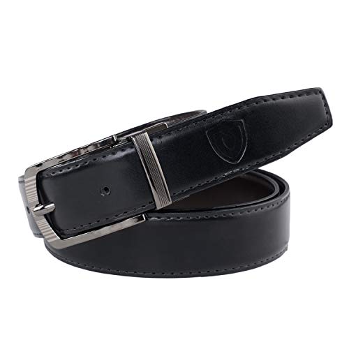 Image of Keviv PU-Leather Formal, Casual & Reversible Belts For Men (Black /Brown) (GB-)