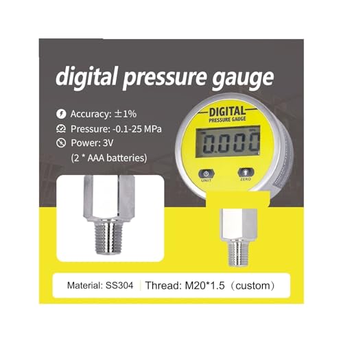 Manomètre numérique NPT1/2 avec capteur en acier inoxydable 0-25Mpa pour huile