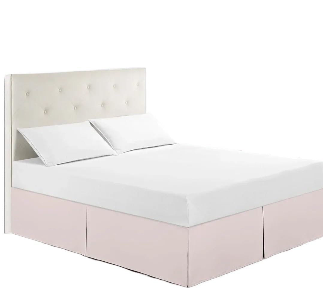 UDHSNJZG Bed Skirt Bedspreads Home Bedclothes Solid Color Bed Skirt For Hotel Household Decor(Pink,Q(153X203cm))