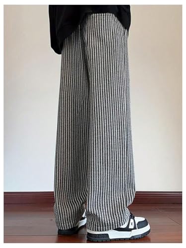 Men's Striped Wide Leg Pants Streetwear Hip Hop Drawstring Baggy Casual Track Pants3