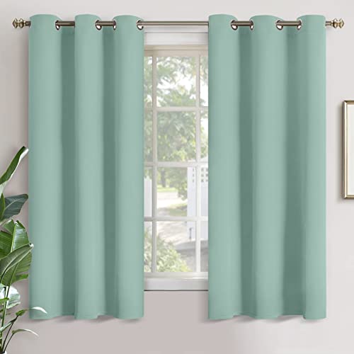 Image of YoungsTex Sage Green Blackout Curtains 68 Inches Length for Short Bedroom - Thermal Insulated with Grommet Room Darkening Window Curtains for Living Room, 2 Panels, 42 x 68 Inch