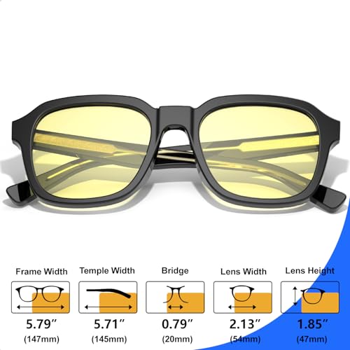 Image of VISOONE Gaming Glasses Blue Light Blocking Oversized Square Computer Eyewear Men Women Bennett